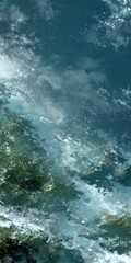 Abstract Teal Water Texture