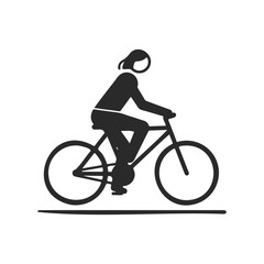 Obraz premium Silhouette of female riding bicycle