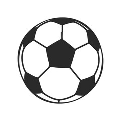 Fototapeta premium Black and white soccer ball icon with classic hexagonal pattern