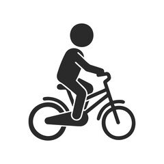 Obraz premium Simple icon of person riding bicycle