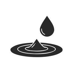 Fototapeta premium Abstract water droplet icon with ripple effect in flat design