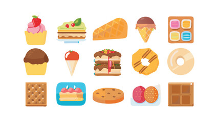 A colorful assortment of sweet desserts and treats