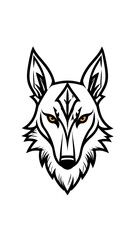 Fototapeta premium Black and white wolf head graphic