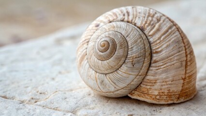 snail shell on wood