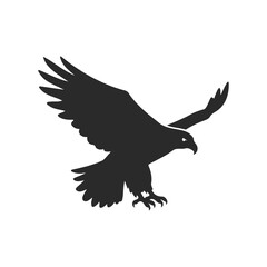 Fototapeta premium Silhouette of majestic eagle in flight with outstretched wings