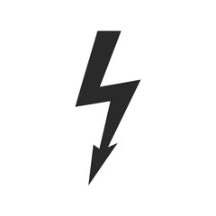 Black lightning bolt symbol on white background