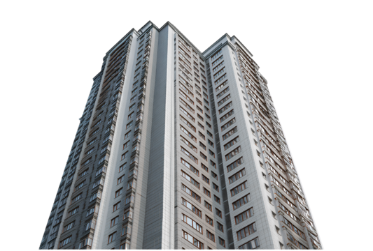 Modern high rise building realistic photo transparent background