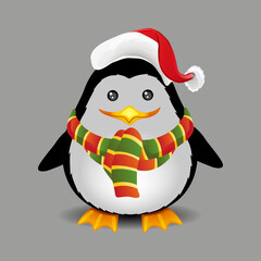 Set of cartoon Christmas illustrations isolated on white. Funny happy Santa Claus character with gift, bag with presents, waving and greeting.