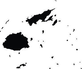 Fiji Map Silhouette Flat Design on White Background