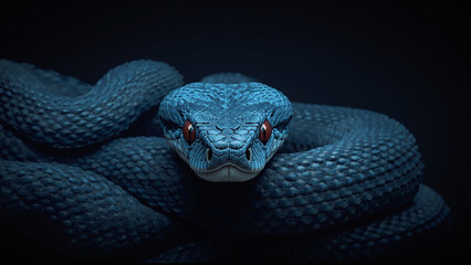 Fototapeta premium snake on a black background