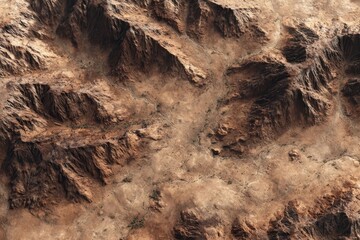 Aerial View of Desert Mountain Range