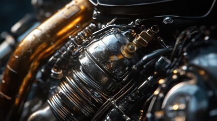 A close-up of a Royal Enfield engine showcasing its mechanical beauty in a cozy setting