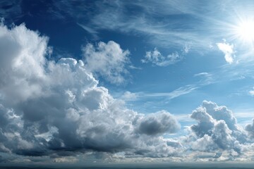 Obraz premium Sky, Clouds, Sunlight, Birds, Nature