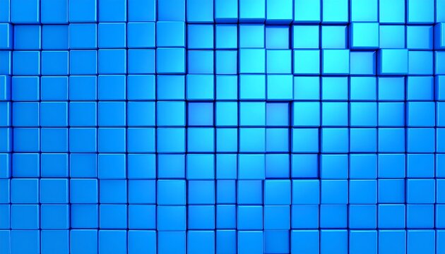 Abstract blue cube pattern