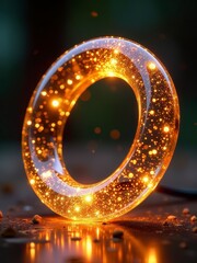 A glowing ring adorned with sparkling lights, evoking a magical and festive ambiance.