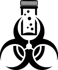 Biohazard silhouette sign, symbol, vector, art
