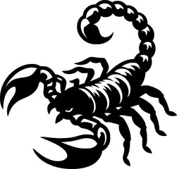 Scorpion silhouette vector art white background sign, symbol, vector, art
