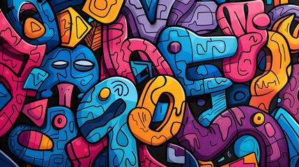 Vibrant Urban Doodle Pattern Background