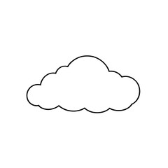 Outlined cloud in black line art minimalist style PNG
