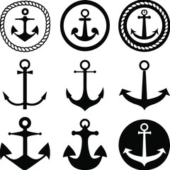 Diverse Nautical Anchor Designs Collection
