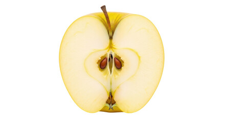 Isolated Half of Yellow Apple