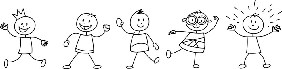 Palm tree illustration set, tropical nature row with swirling leaf effect, unique cartoon foliage, botanical sketch style, dynamic island greenery