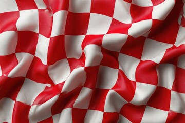 Obraz premium Red and White Checkered Fabric Texture