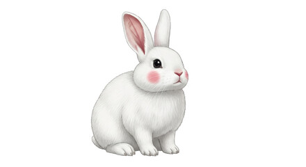 Isolated Cute White Bunny