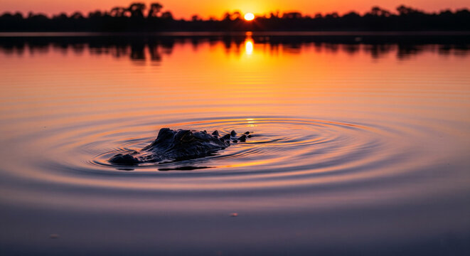 Crocodile dans l'eau 