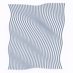 Minimal navy wavy line pattern on white background