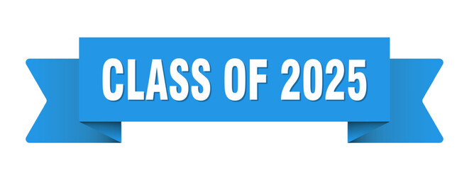 class of 2025 ribbon isolated on transparent background. class of 2025 ribbon