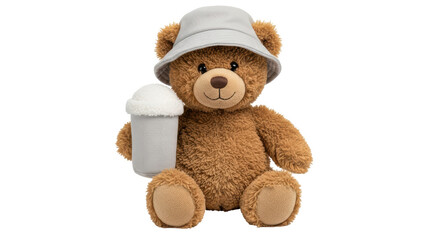 Isolated Bear with Milkshake