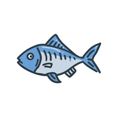 Naklejka premium Flat Vector Icon of Fish Allergen for Food Labels