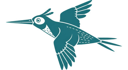 Isolated Cartoon Woodpecker