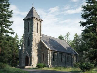 Stone Chapel in the Woods