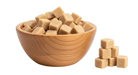 Isolated Brown Sugar Cubes in a Bowl