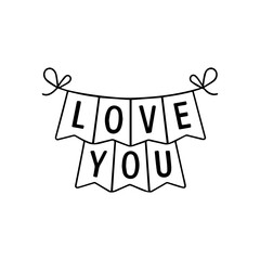 line garland with the inscription love you on a white background vector
Vector festive garland