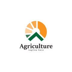 Sun Circle Farm Field logo design, Summer Farm Harvest