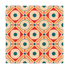 Seamless Geometric Square Pattern with Rounded Corners