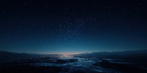 Night Sky Over Distant City