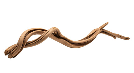 Curly and Twisted Driftwood Log on a Transparent Background