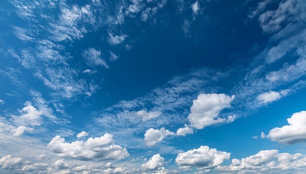 fast motion timelapse of fluffy white clouds drifting in bright blue summer sky