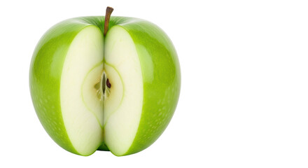 Isolated Green Apple Cut in Half