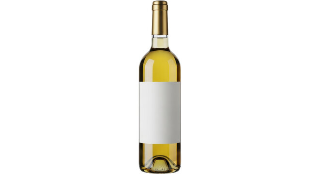Isolated White Wine Bottle