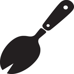 Black and White Ice Cream Scoop Icon