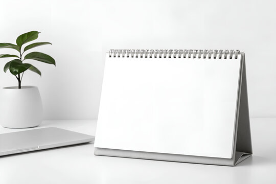 Desk calendar mockup blank template office space