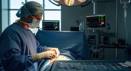 Surgeon in operating room, performing surgery (1)