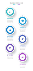 Vertical progress bar featuring 6 arrow-shaped elements, symbolizing the six stages of business strategy and progression. Clean timeline infographic design template. Vector for mobile presentation.