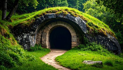 Obraz premium Ancient archway in a lush forest