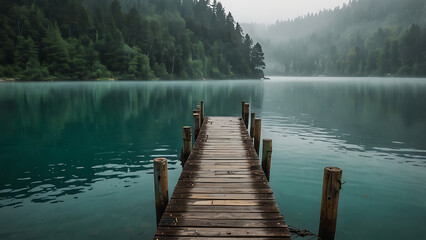 Naklejka premium lake in the mountains